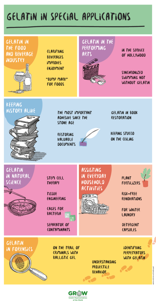 Infographic about gelatin in special applications