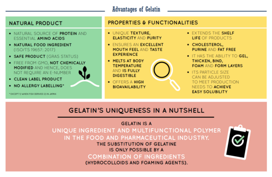 Infographic about the advantages of gelatin