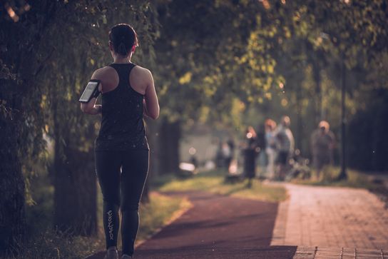 a woman jogging