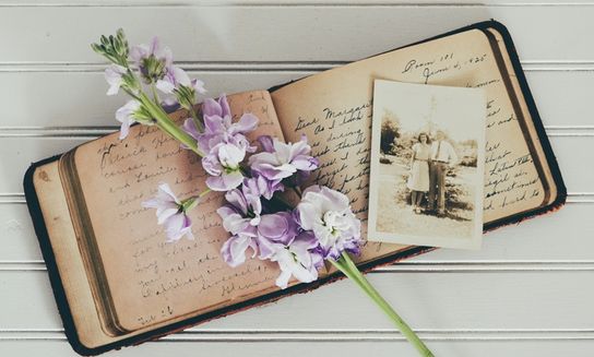 old book and photo