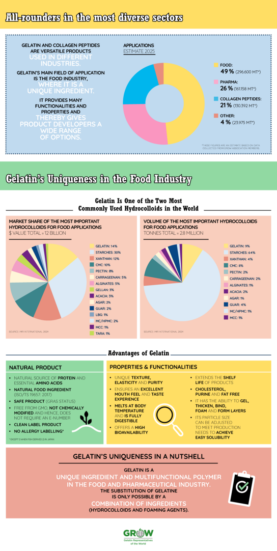Infographic about gelatin in the food industry